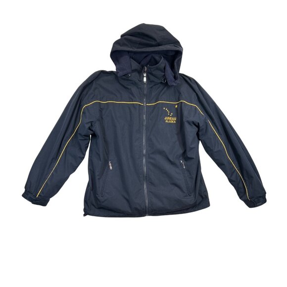 Reversible Coat Unisex Blue Juneau Alaska Detachable Hood‎ Pockets - Picture 1 of 11